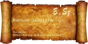 Barcza Szibilla névjegykártya